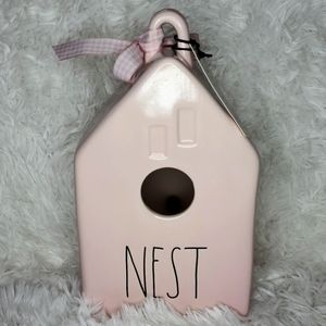 Rae Dunn LL Pink Birdhouse Nest NWT Spring